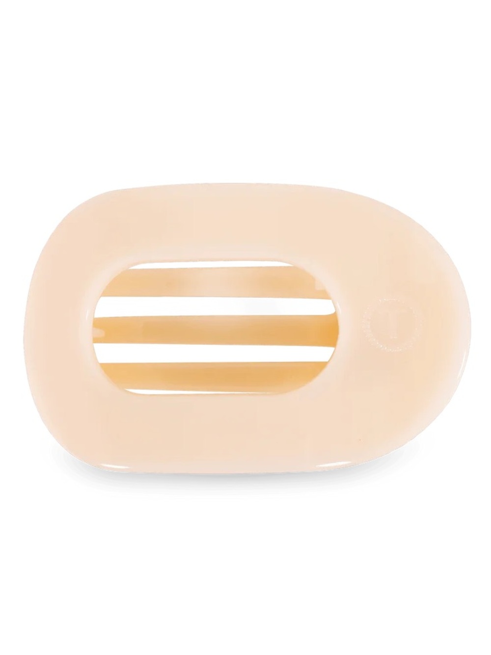 Almond Beige Medium Flat Round Hair Clip